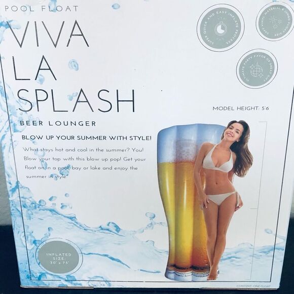 Beer Swimming Pool Float Inflatable Lounger - Picture 1 of 3